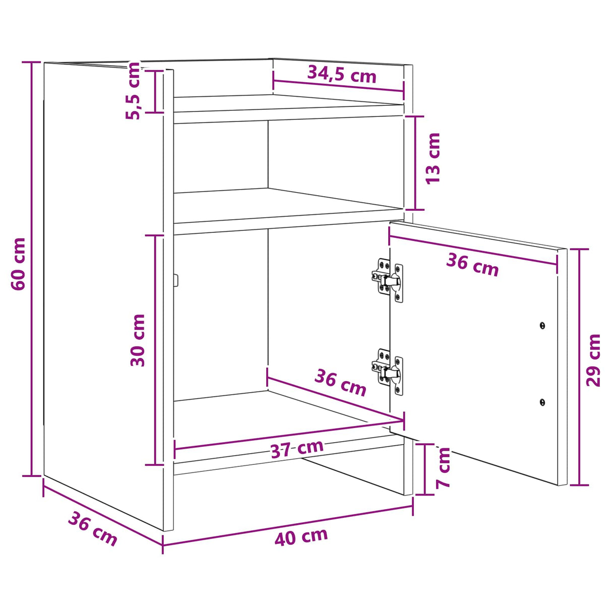 Bedside Tables Sonoma Oak 40 x 36 x 60 cm Engineered Wood