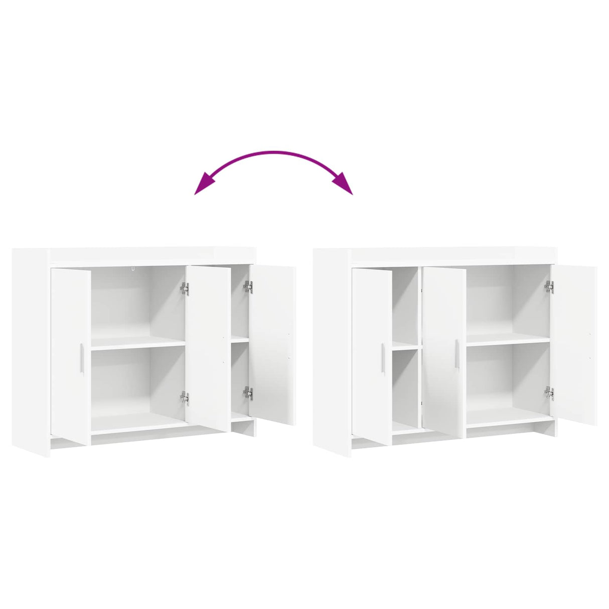 Sideboard White 98.5 x 33 x 80 cm Engineered Wood