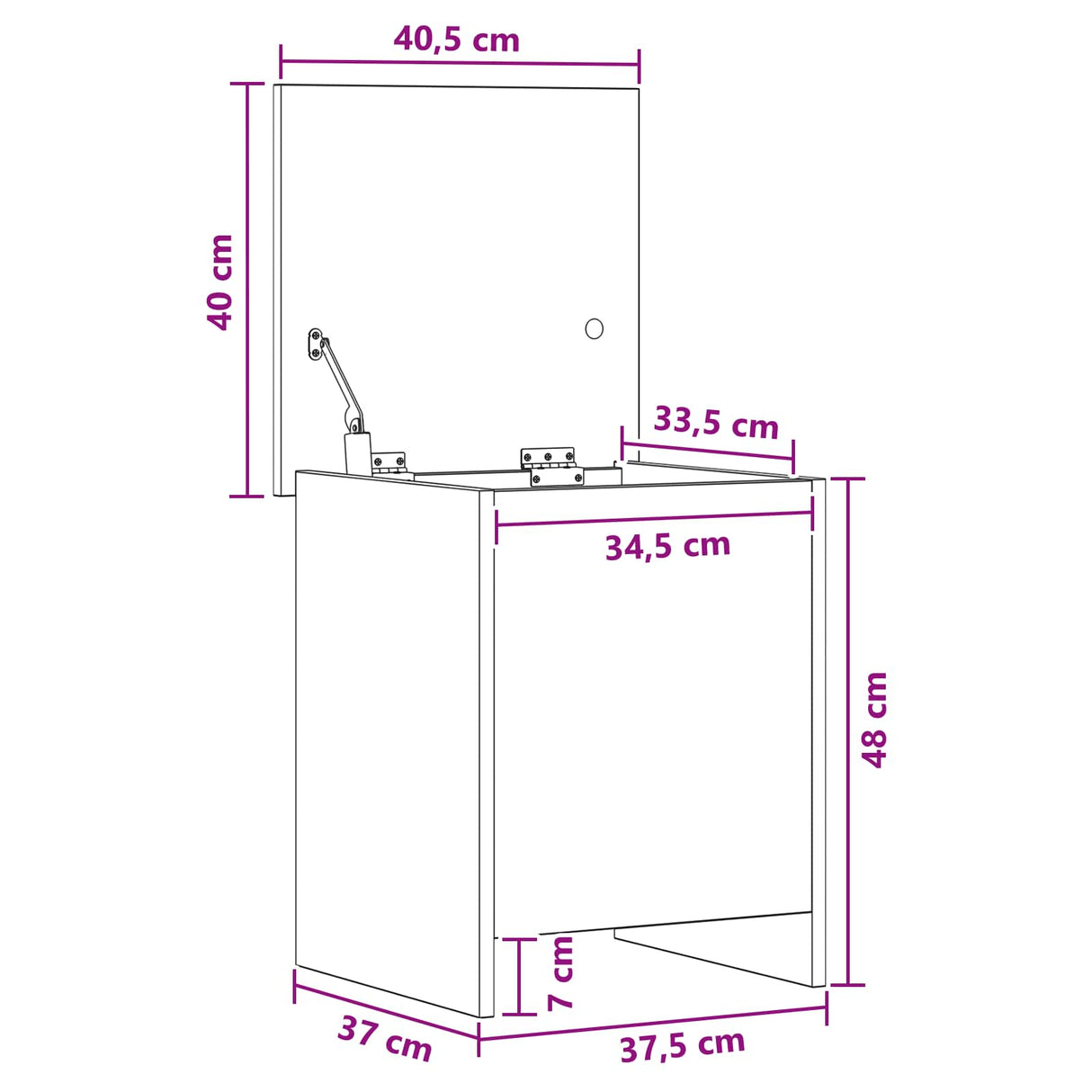 Storage Chest White 40 x 40 x 50 cm Engineered Wood