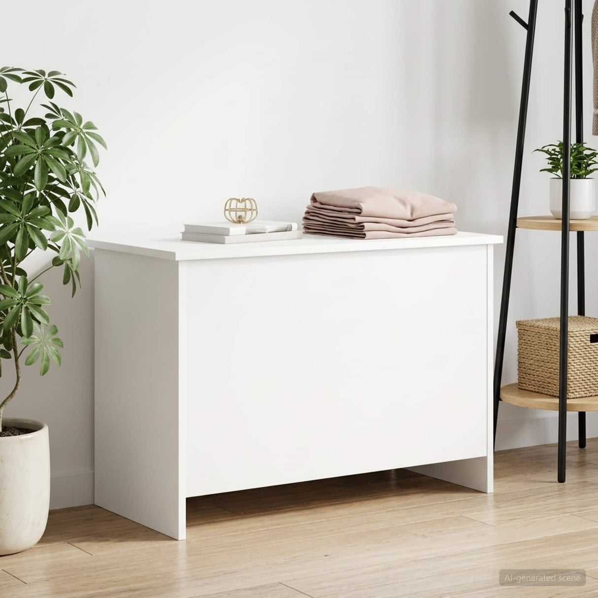 Storage Chest White 80 x 40 x 50 cm Engineered Wood