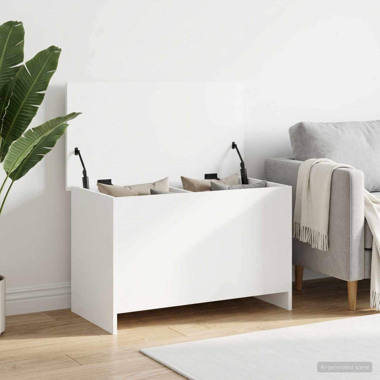 Storage Chest White 80 x 40 x 50 cm Engineered Wood