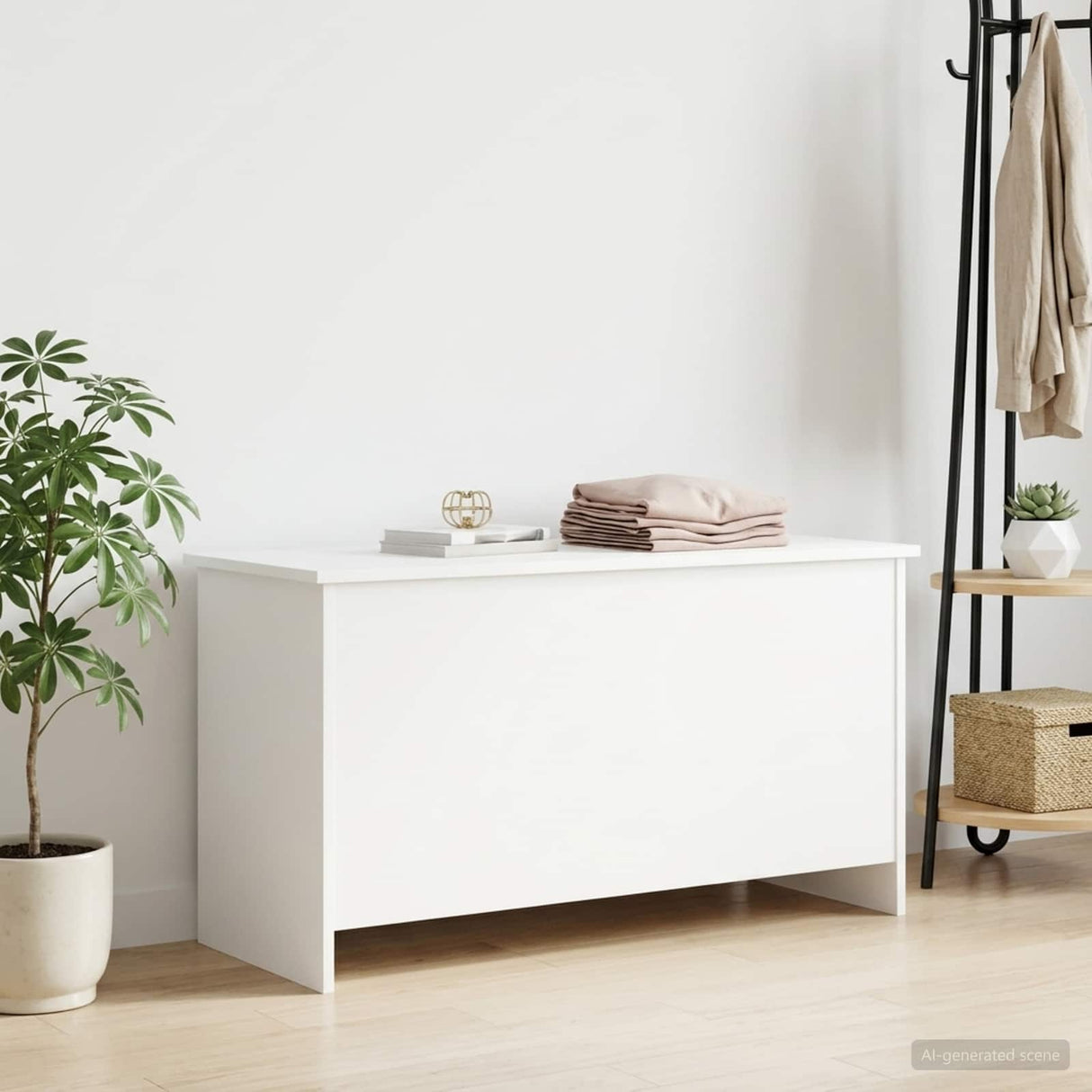 Storage Chest White 100 x 40 x 50 cm Engineered Wood