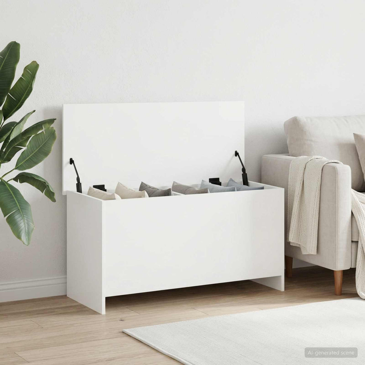 Storage Chest White 100 x 40 x 50 cm Engineered Wood