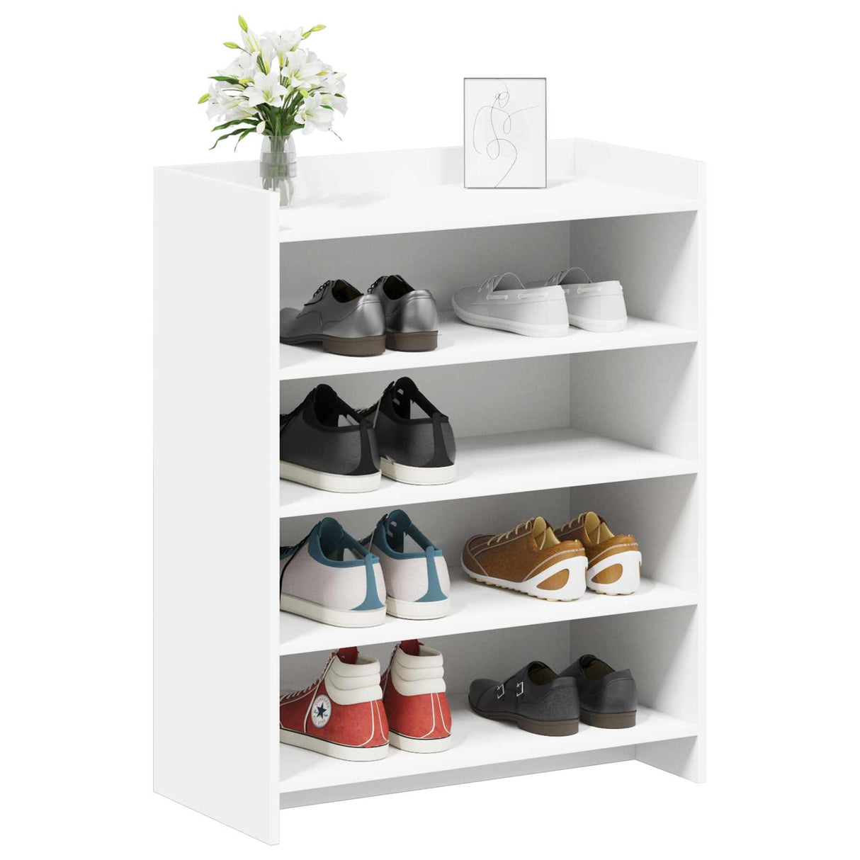 Shoe Cabinet White 73.5 x 36 x 92 cm Engineered Wood