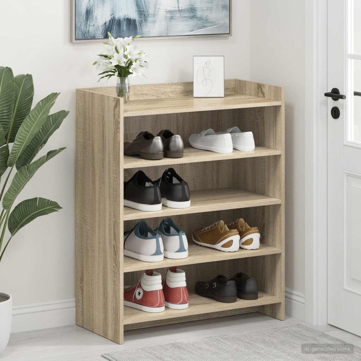 Shoe Cabinet Sonoma Oak 73.5 x 36 x 92 cm Engineered Wood