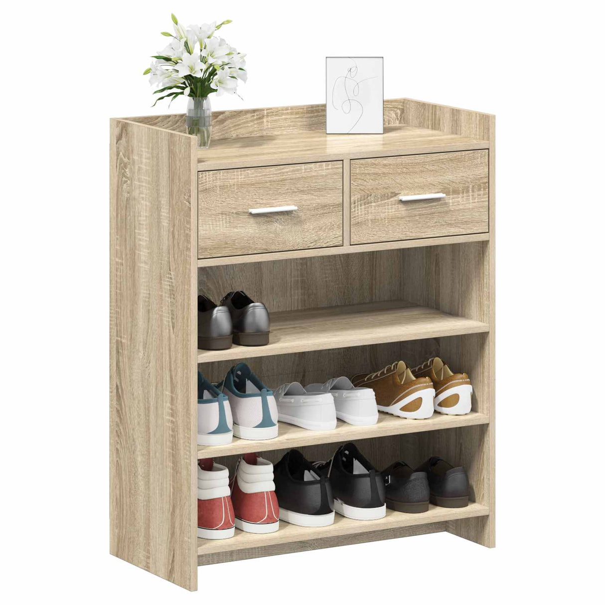 Shoe Cabinet Sonoma Oak 73.5 x 36 x 92 cm Engineered Wood
