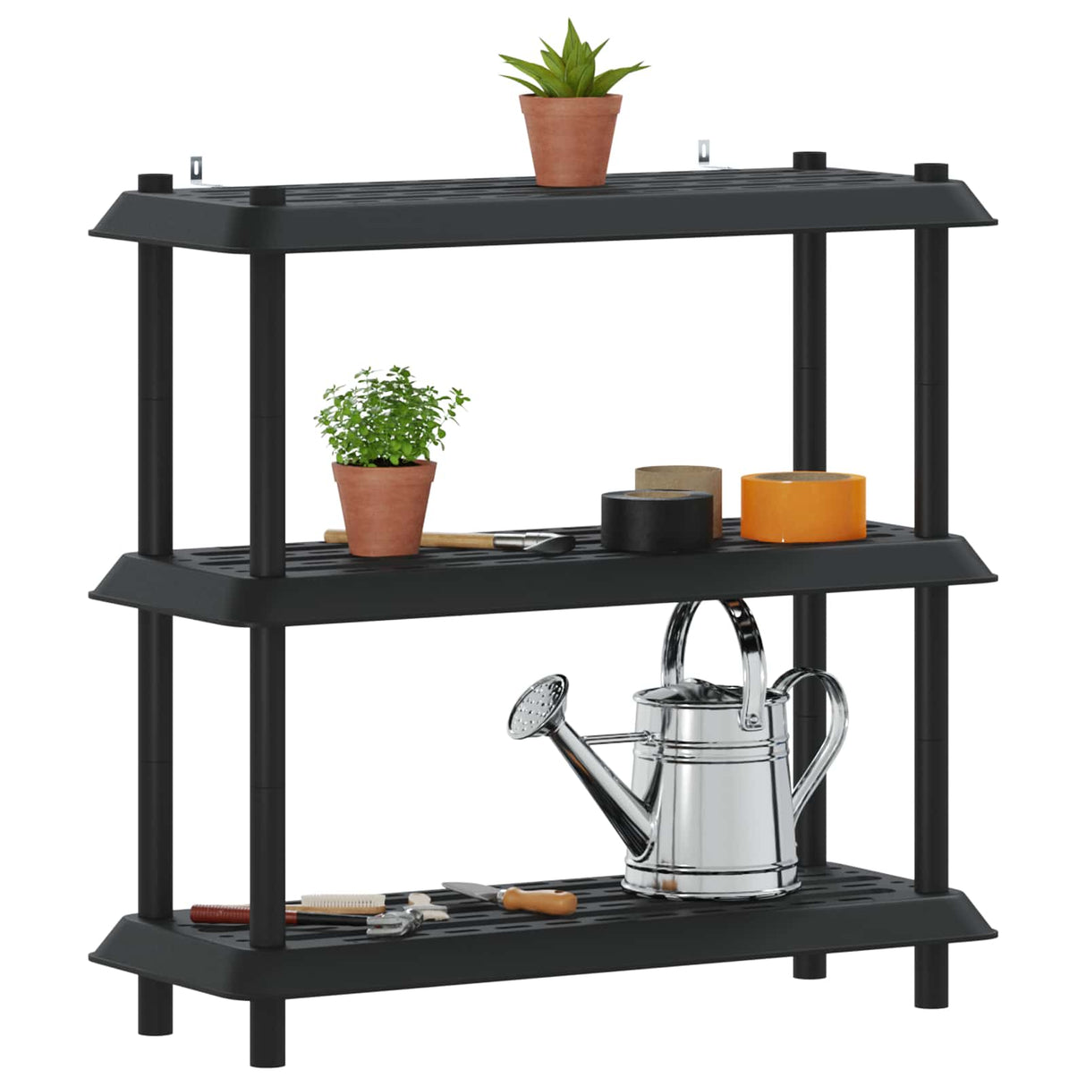Shelving Unit 3-Tier 100 x 40 x 96 cm PP Anthracite