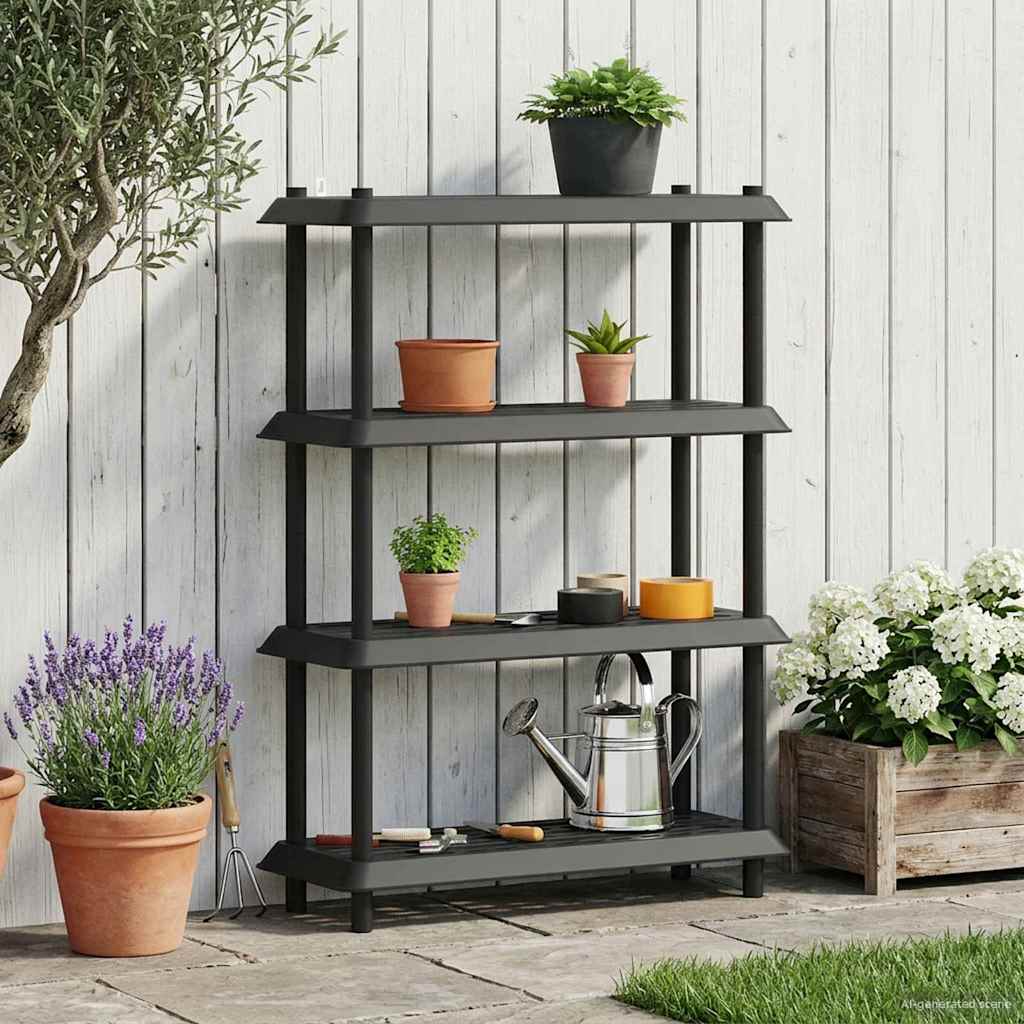 Shelving Unit 4-Tier 100 x 40 x 136.5 cm PP Anthracite