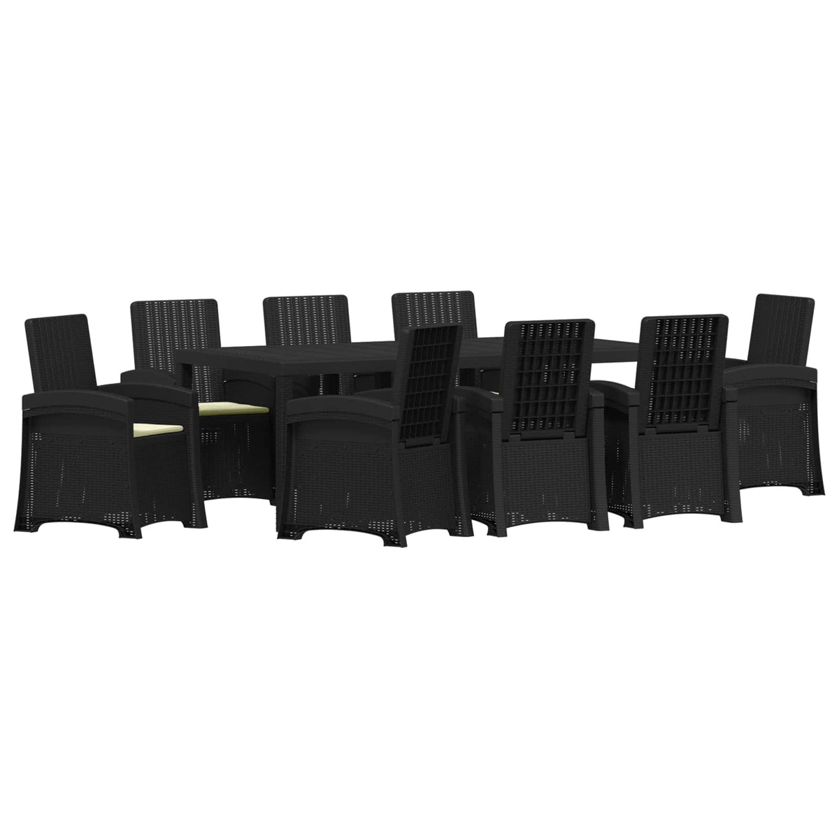 Garden Dining Set 9 pcs Anthracite and Cream PP