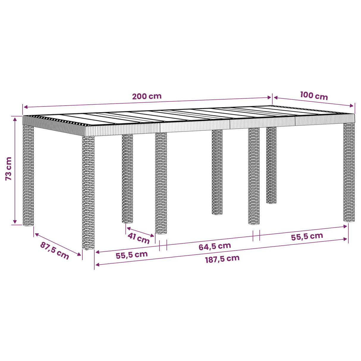 Garden Dining Set 9 pcs Anthracite PP