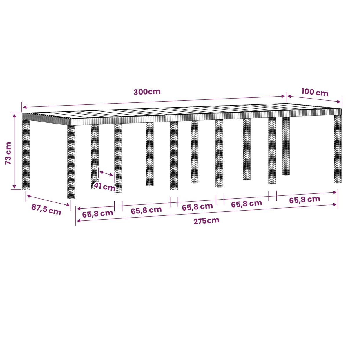 Garden Dining Set 14 pcs Anthracite PP