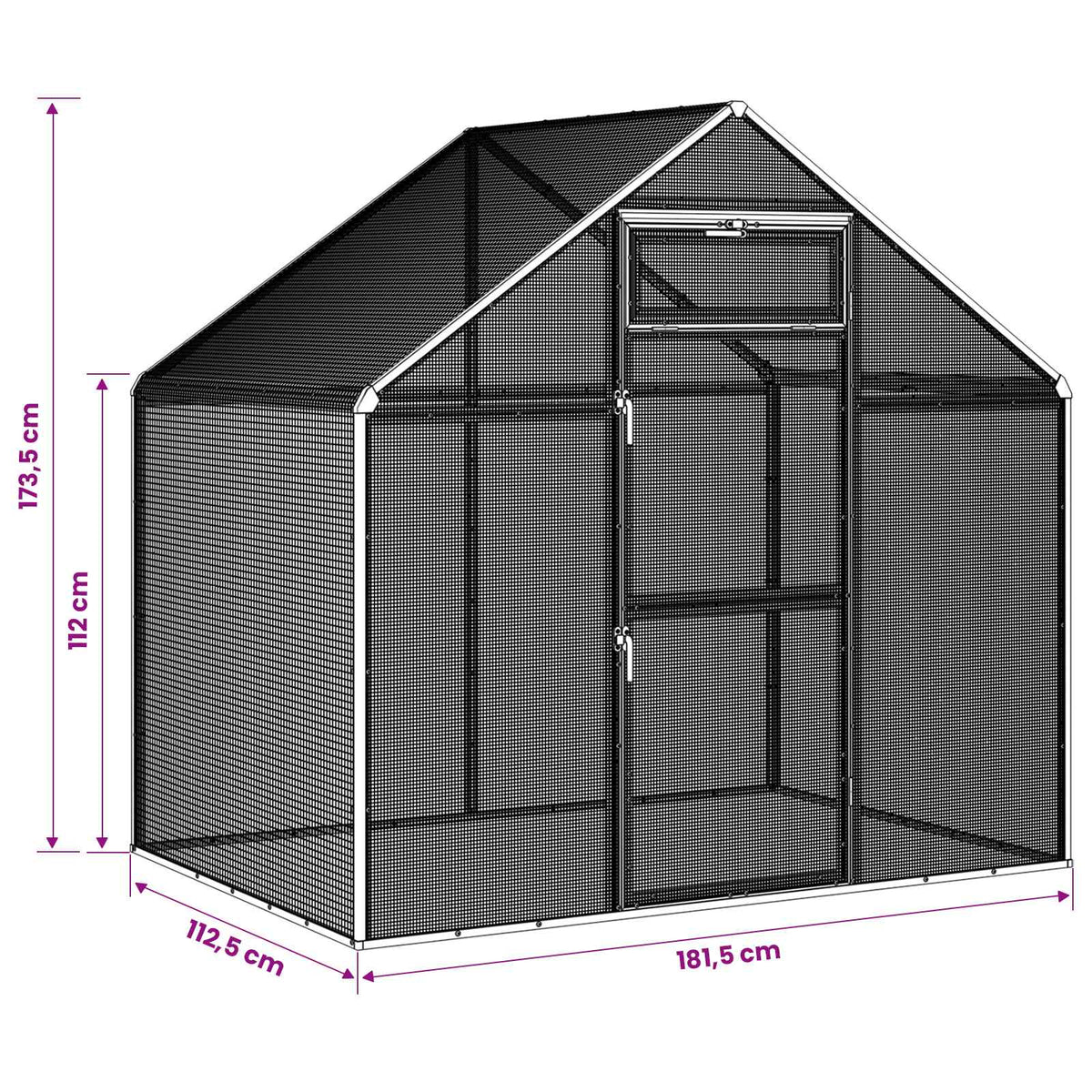 Bird Cage Anthracite 181.5 x 112.5 x 173.5 cm