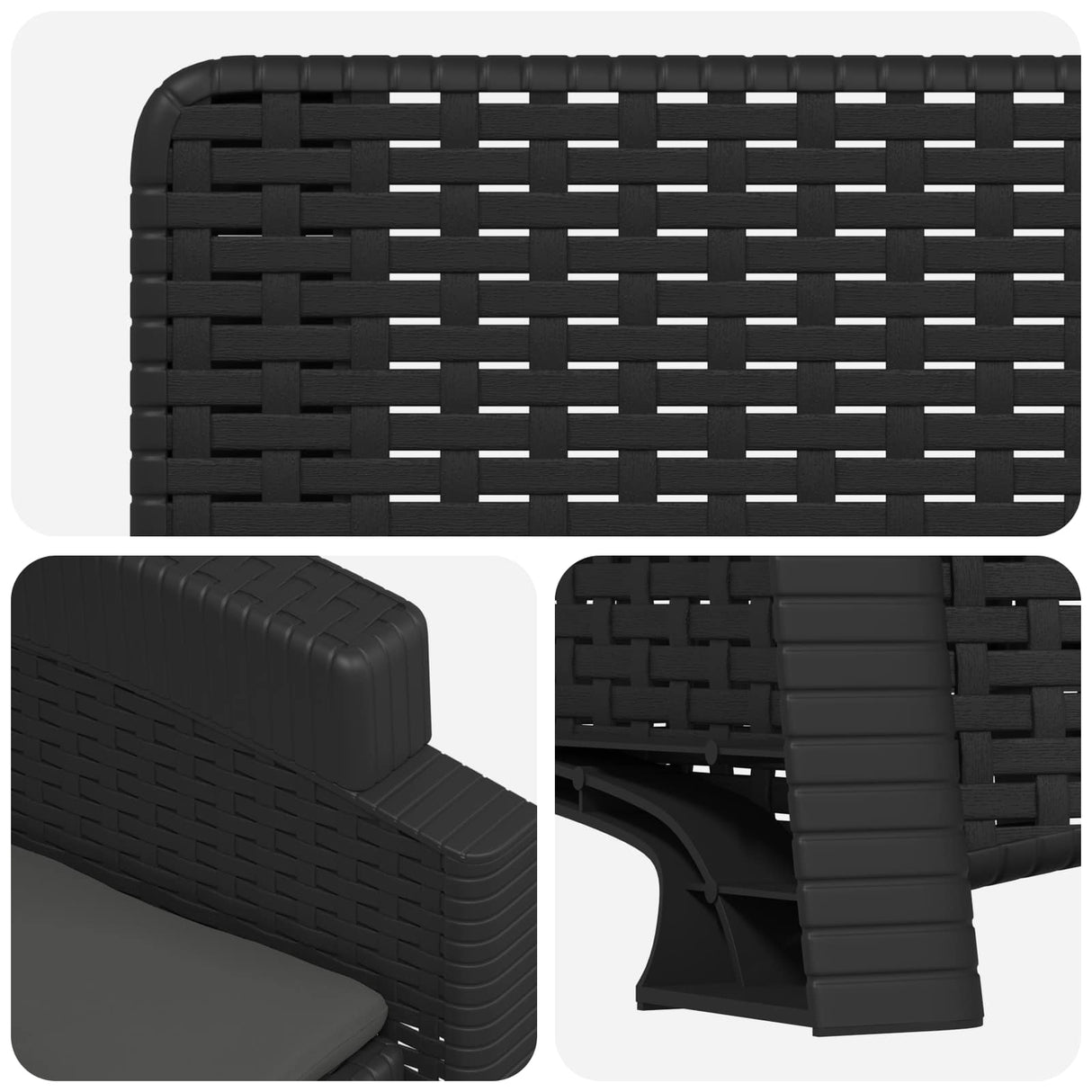 Reclining garden chair in rattan style Anthracite PP