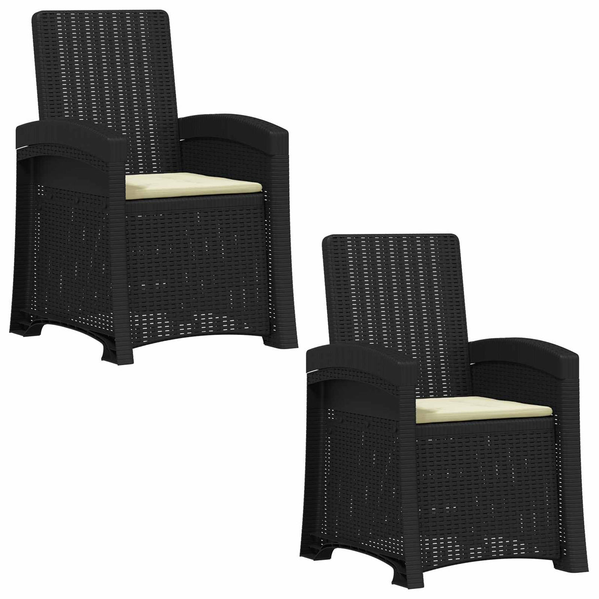 Reclining garden chair in rattan style 2 pcs