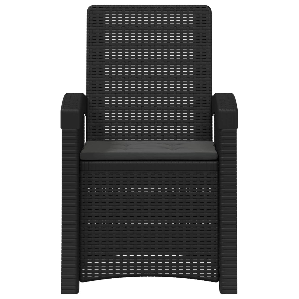 Reclining garden chair in rattan style 2 pcs Anthracite PP