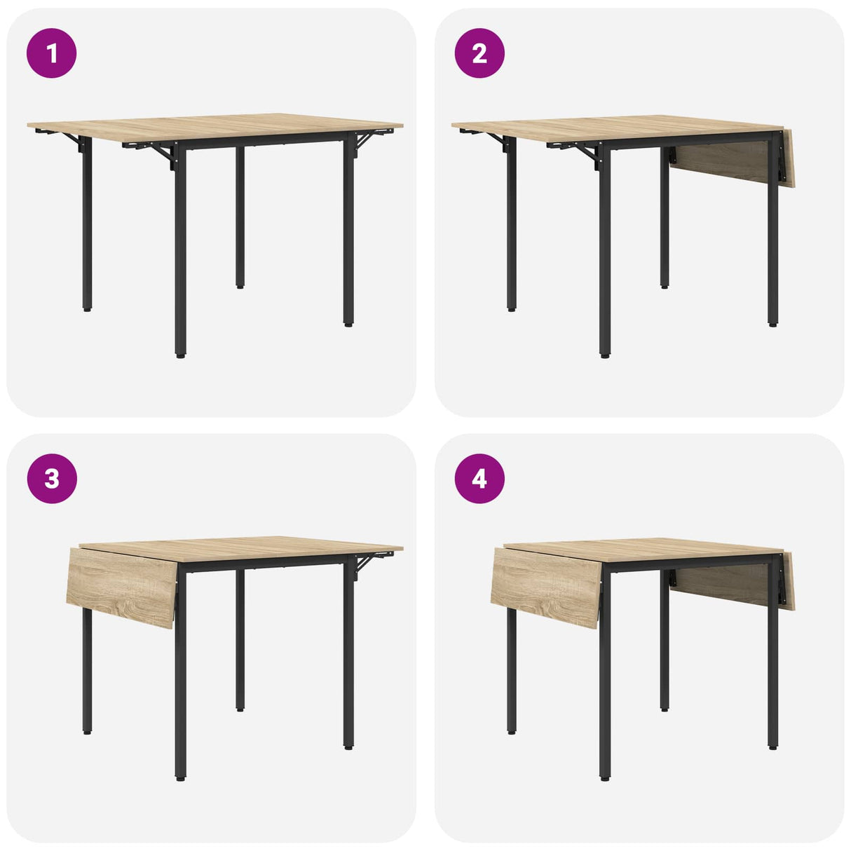 Extendable dining table 120 x 81.5 x 75 cm Engineered Wood