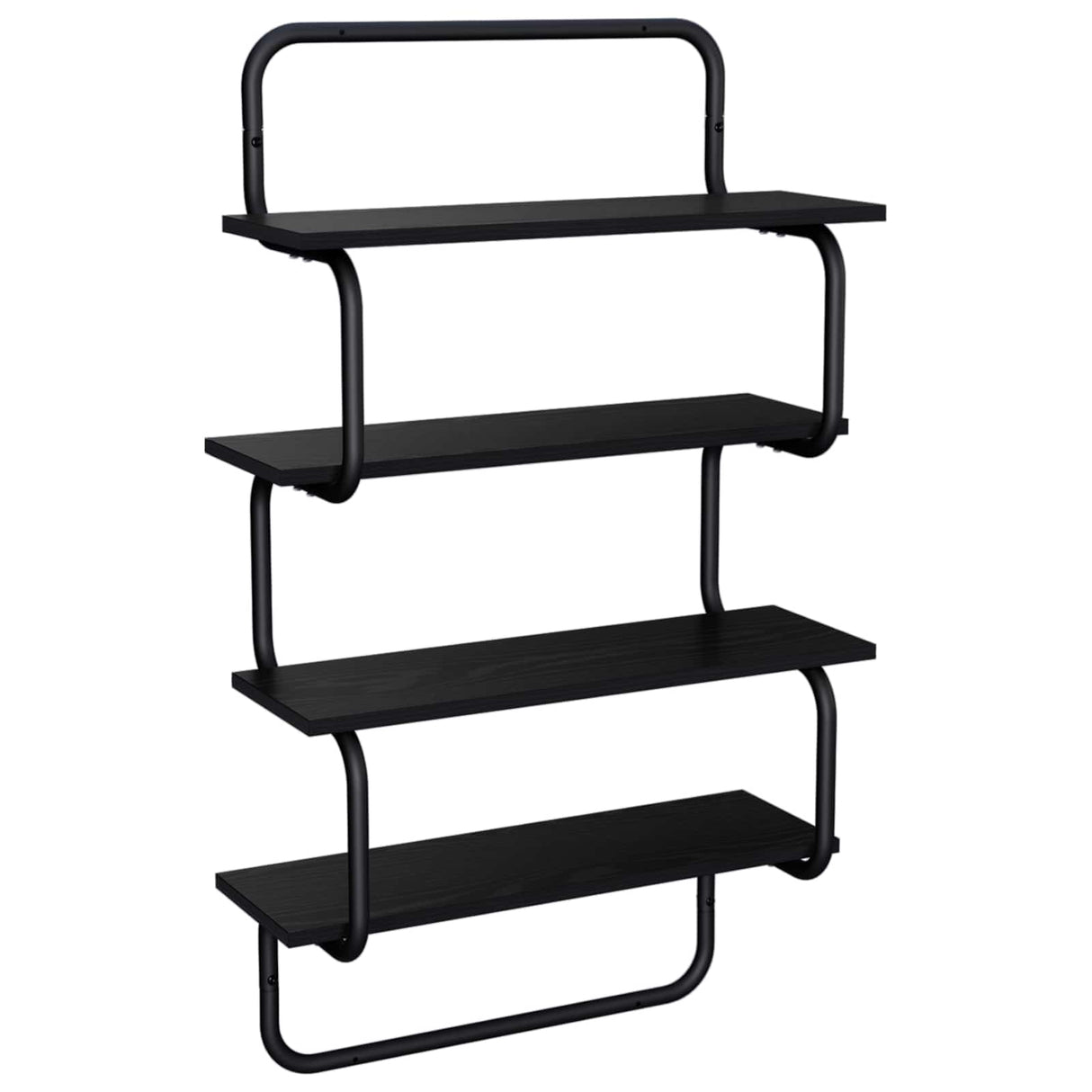 4-Tier Wall Shelf Black Oak 80 x 24.5 x 104 cm Engineered Wood