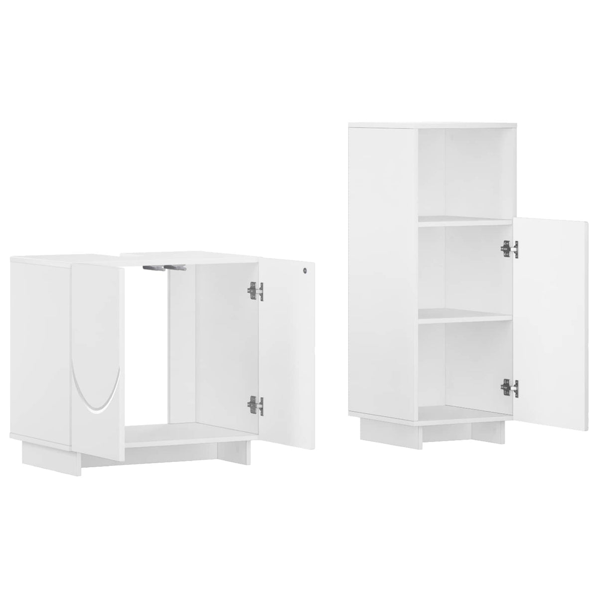 Bathroom Cabinet Set 2 pcs White Engineered Wood