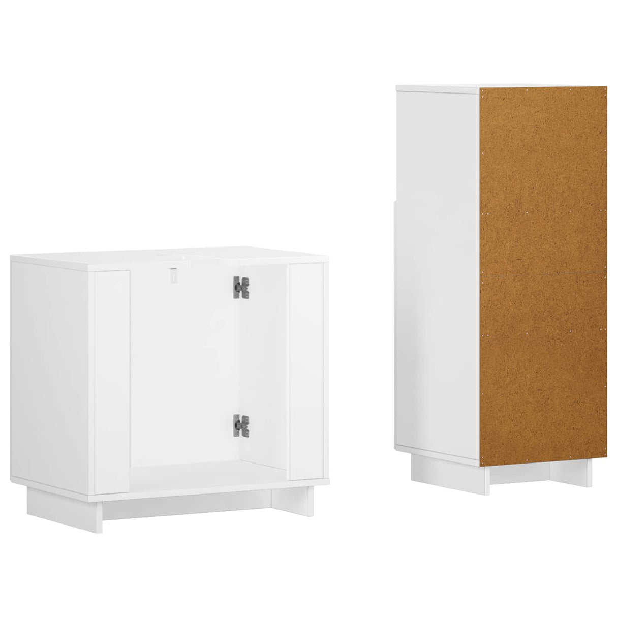 Bathroom Cabinet Set 2 pcs White Engineered Wood