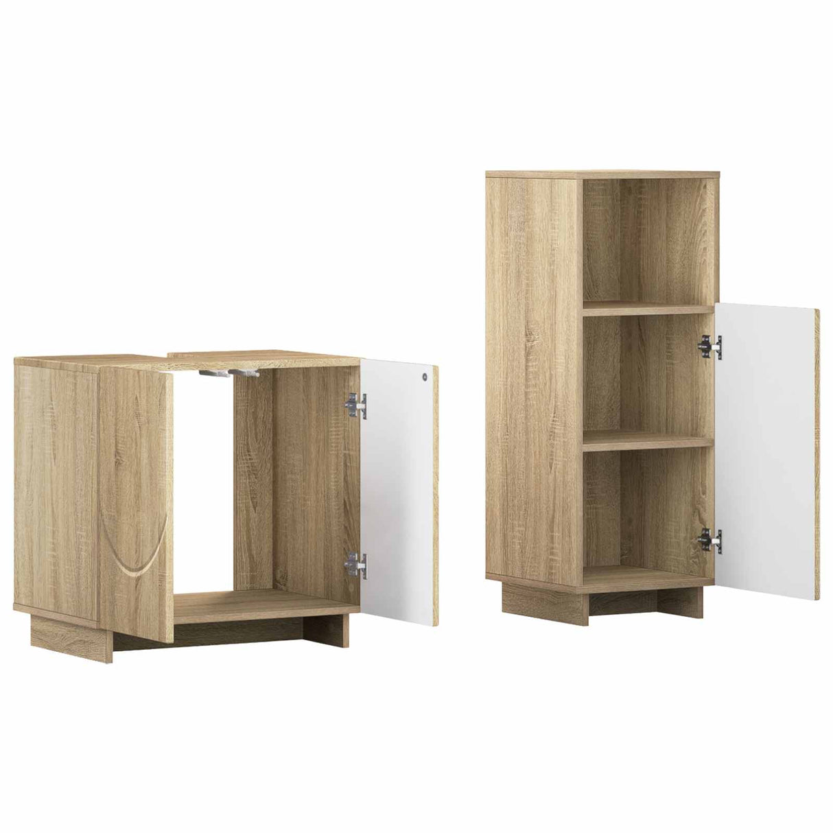 Bathroom Cabinet Set 2 pcs Sonoma Oak Engineered Wood