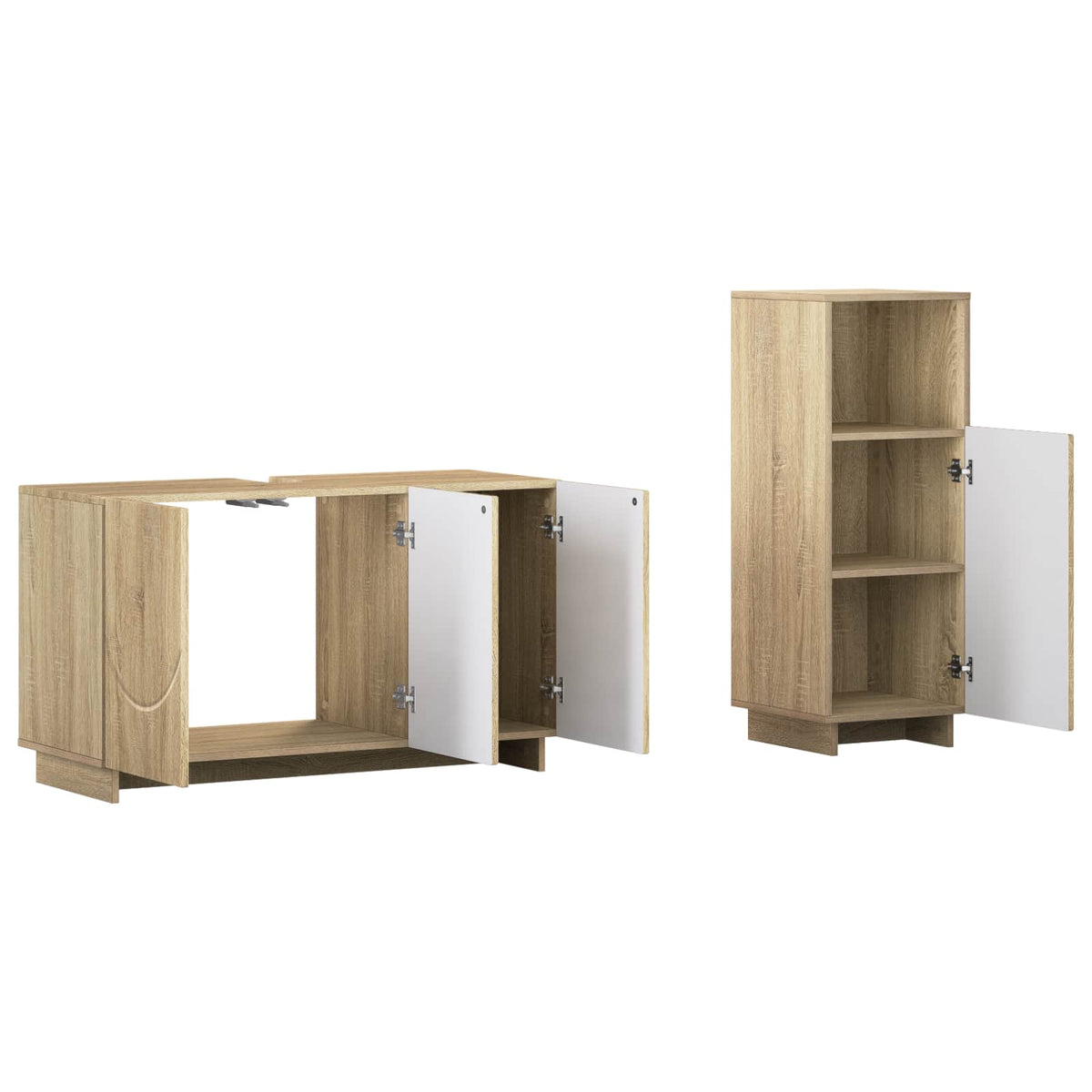 Bathroom Cabinet Set 2 pcs Sonoma Oak Engineered Wood