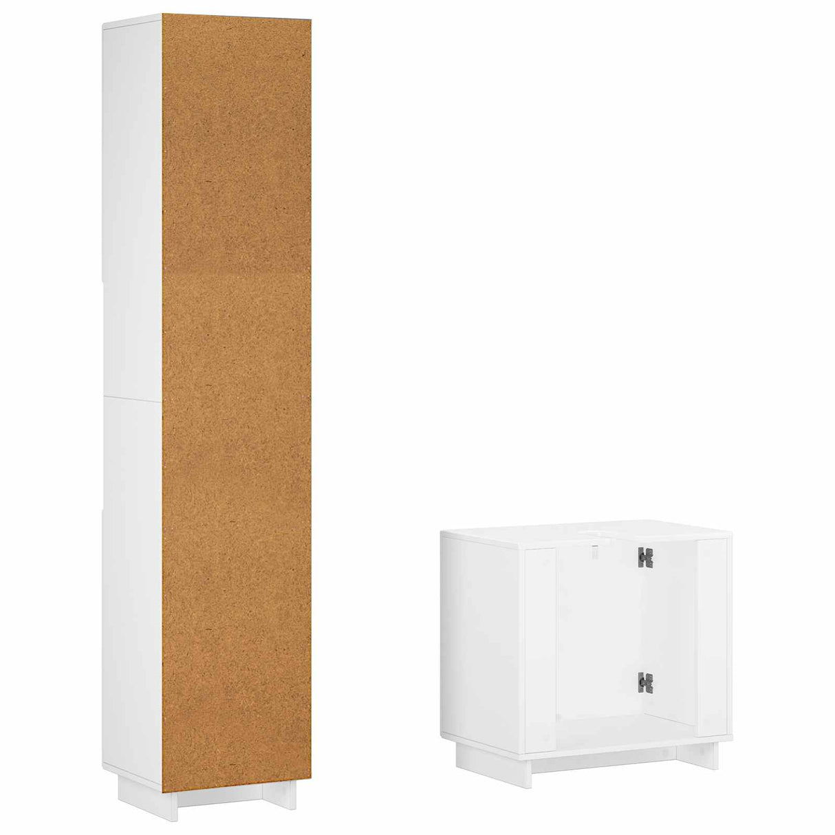 Bathroom Cabinet Set 2 pcs White Engineered Wood