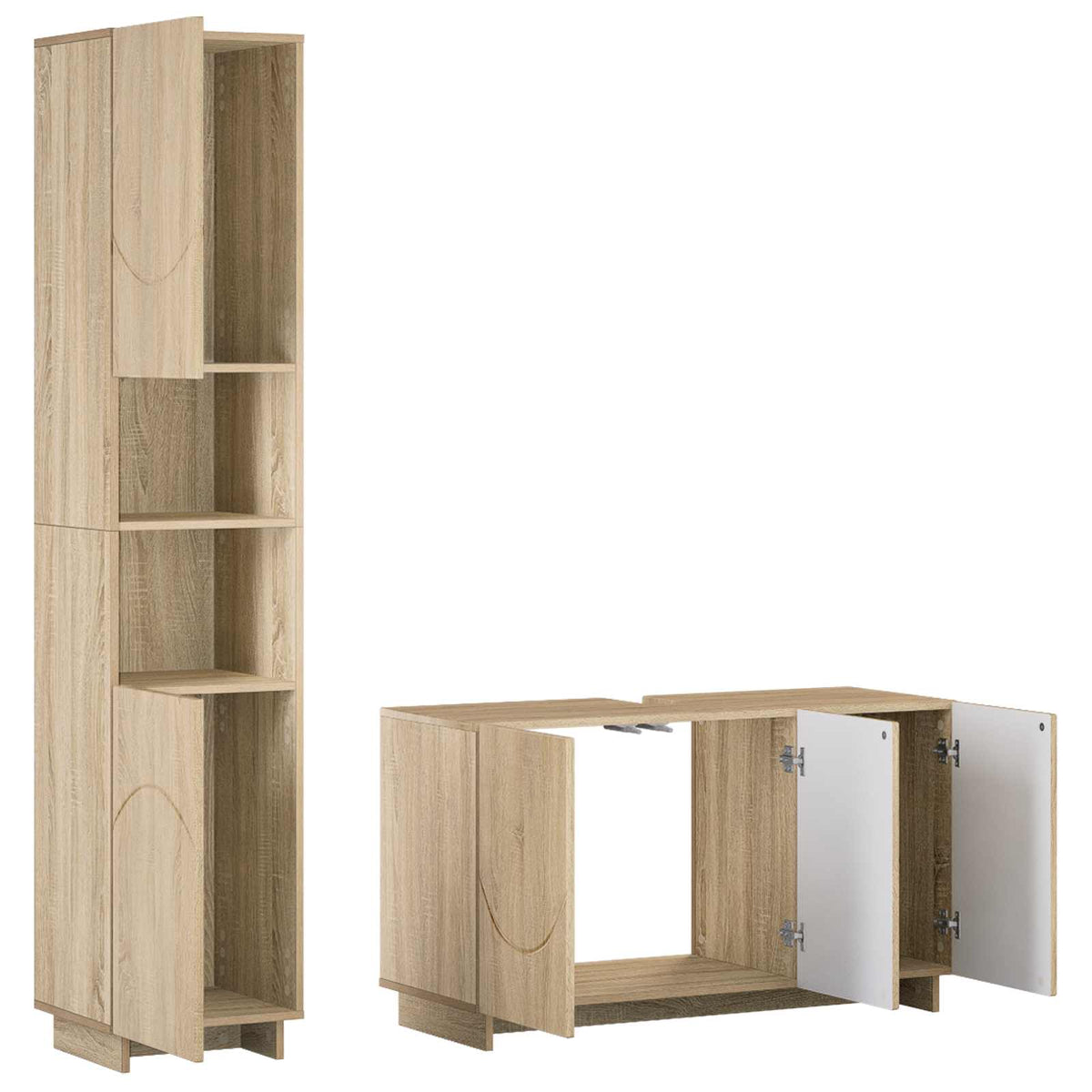 Bathroom Cabinet Set 2 pcs Sonoma Oak Engineered Wood