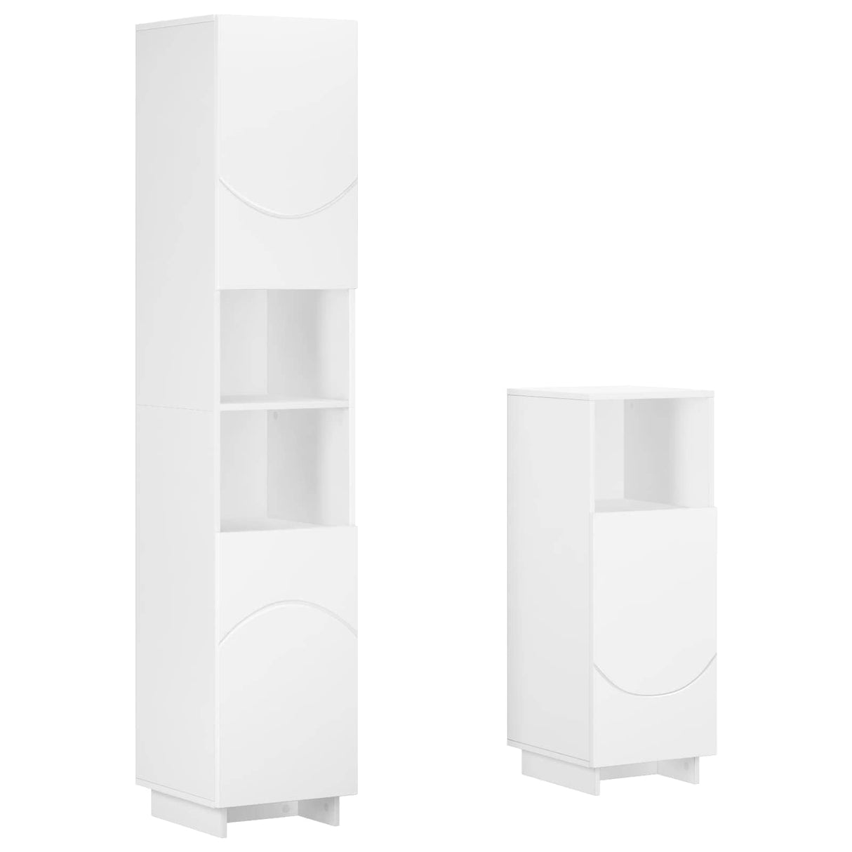 Bathroom Cabinet Set 2 pcs White Engineered Wood