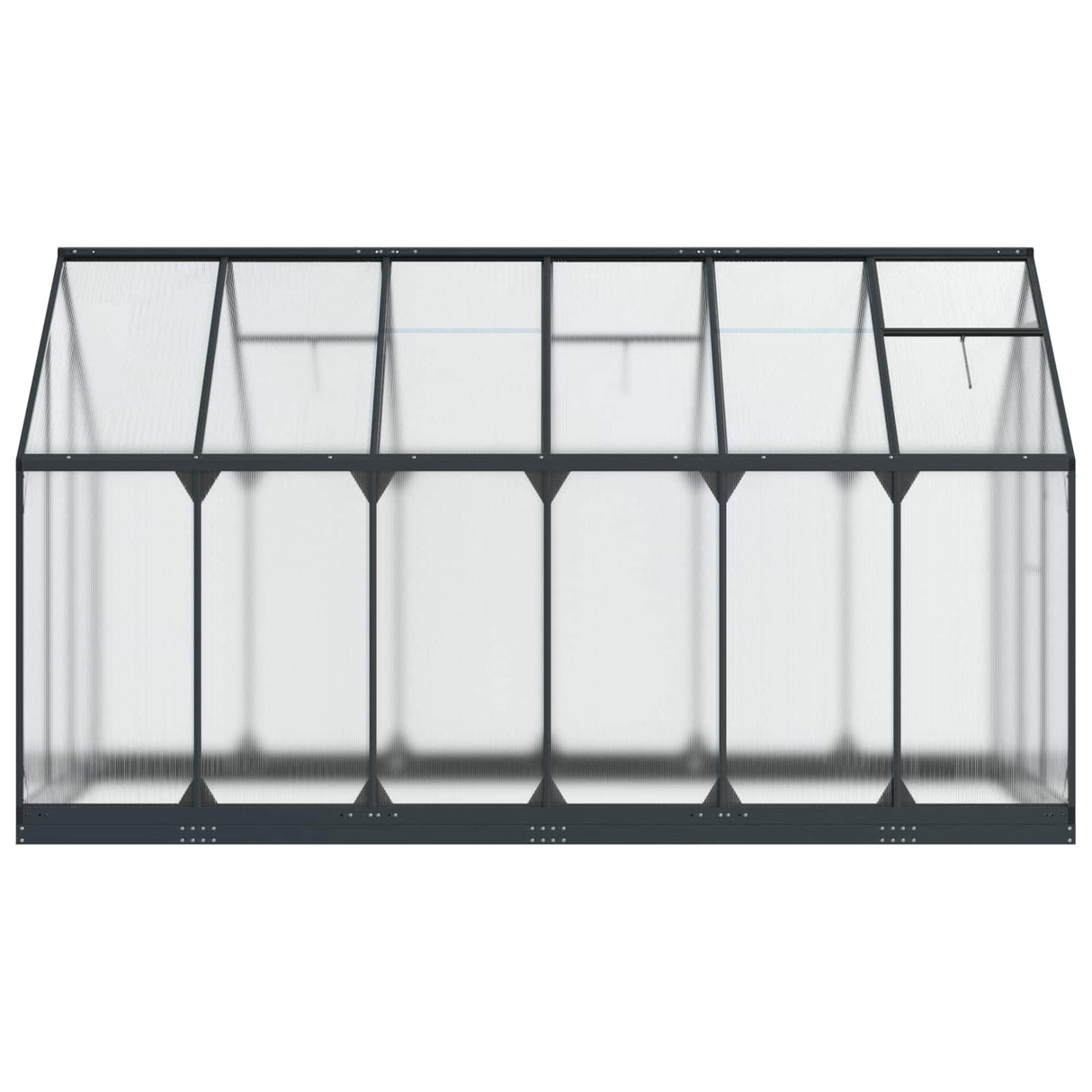 Garden Greenhouse with Door Anthracite 183.5 x 363.5 x 207 cm