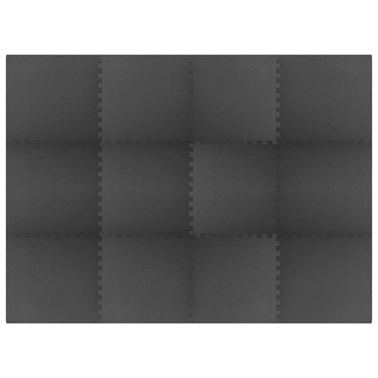 Pool Ground Mat 12 pcs Black 4.32 ? EVA Foam