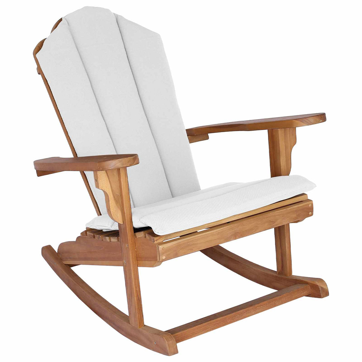 Garden Adirondack Rocking Chair Natural Solid Teak wood