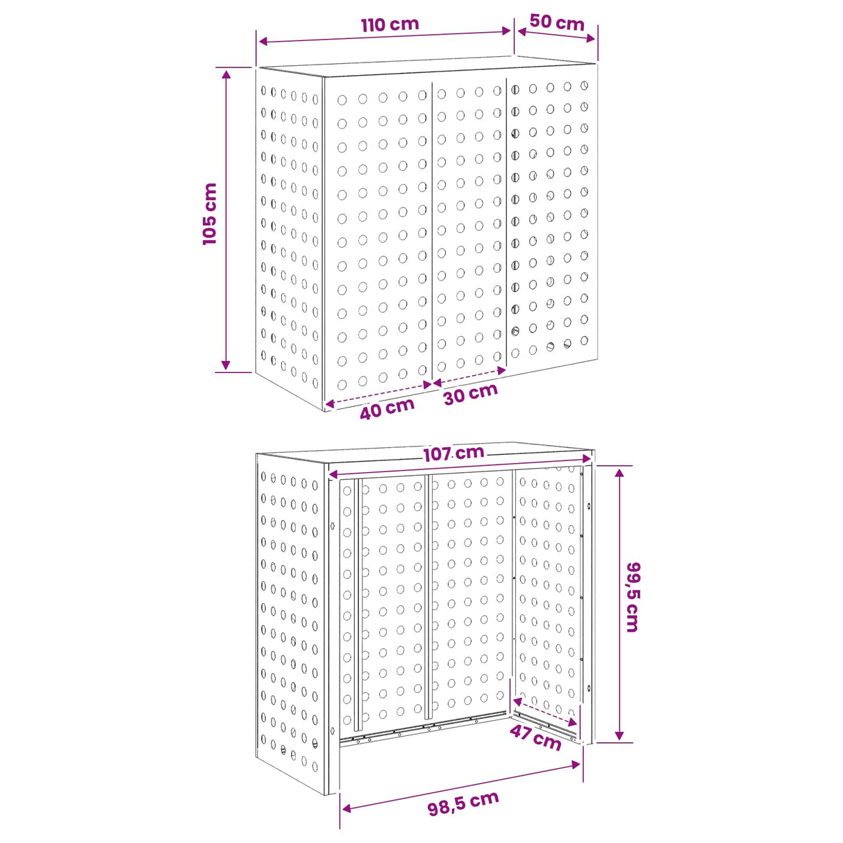 Air Conditioner Cover Anthracite 110 x 50 x 105 cm Steel