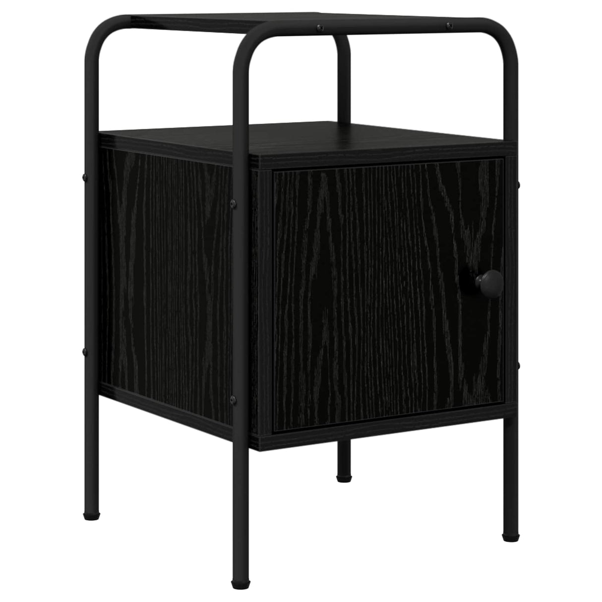 Bedside Cabinet Black Oak Engineered Wood
