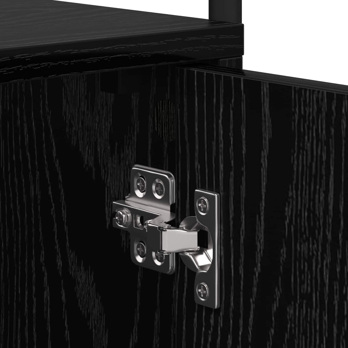 Bedside Cabinet Black Oak Engineered Wood