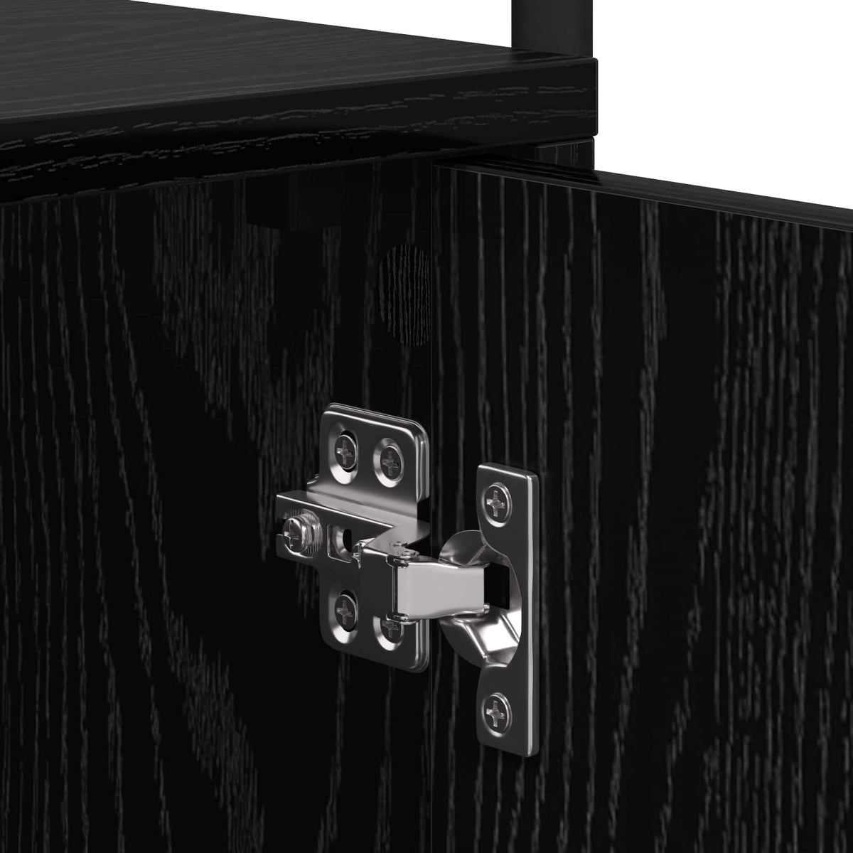 Bedside Cabinet Black Oak Engineered Wood