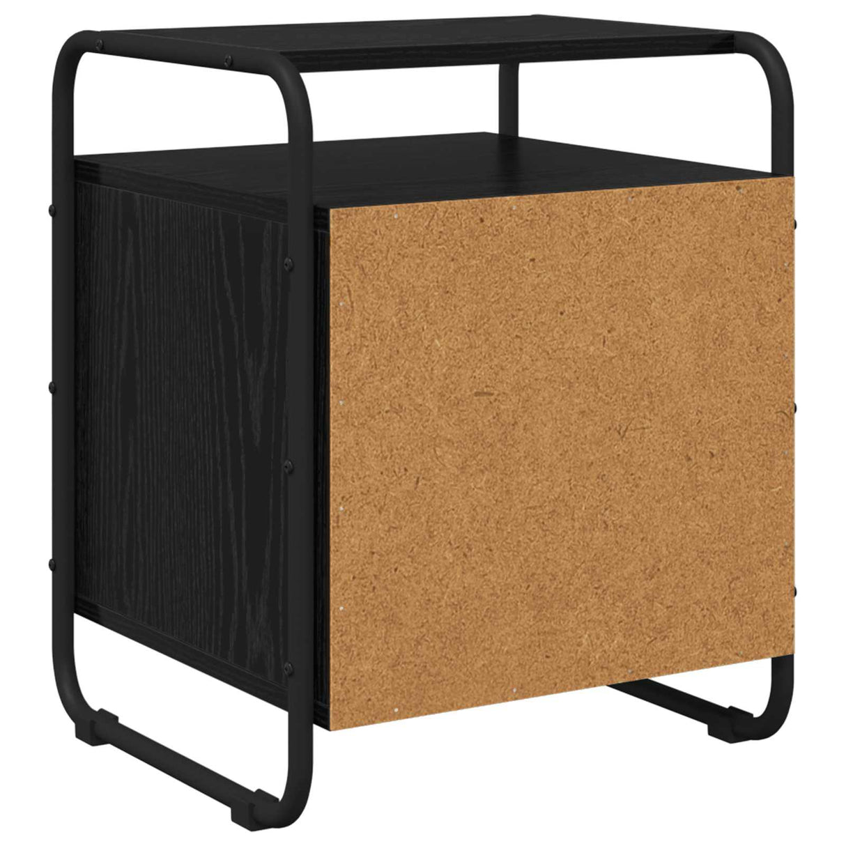 Bedside Cabinet Black Oak Engineered Wood