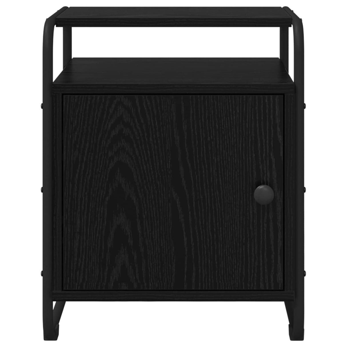 Bedside Cabinet Black Oak Engineered Wood
