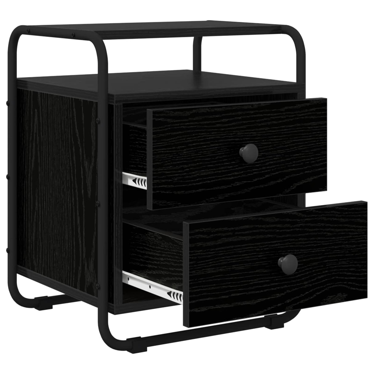 Bedside Cabinet 2 pcs Black Oak Engineered Wood