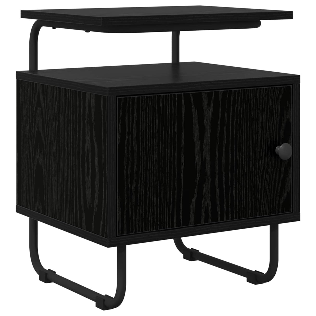 Bedside Cabinet 2 pcs Black Oak Engineered Wood