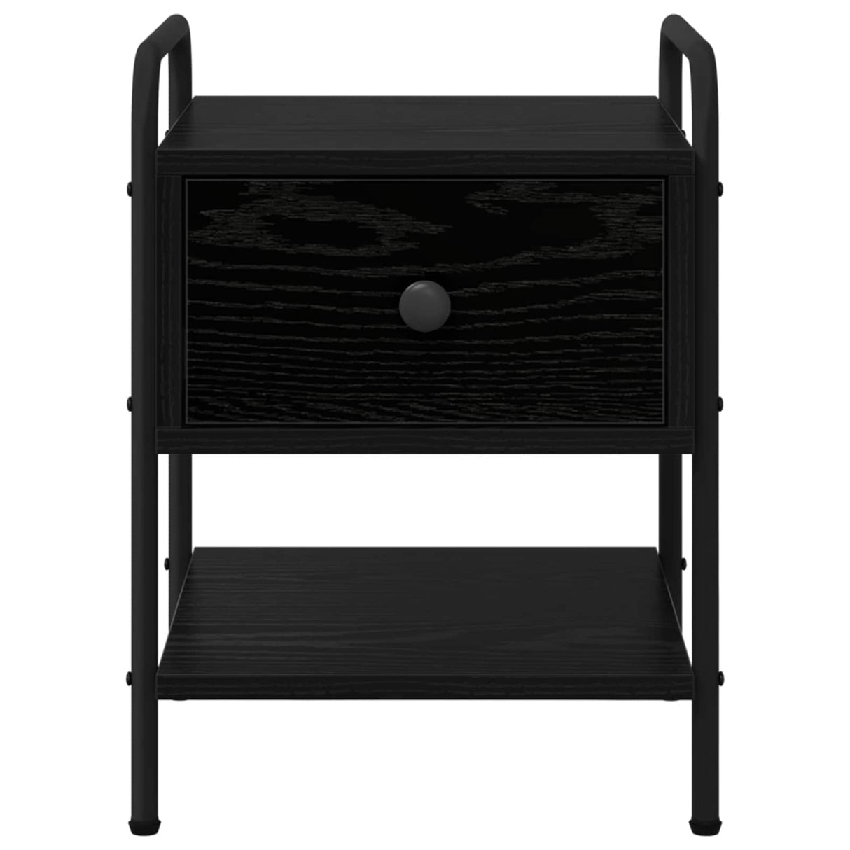 Bedside Cabinet Black Oak Engineered Wood