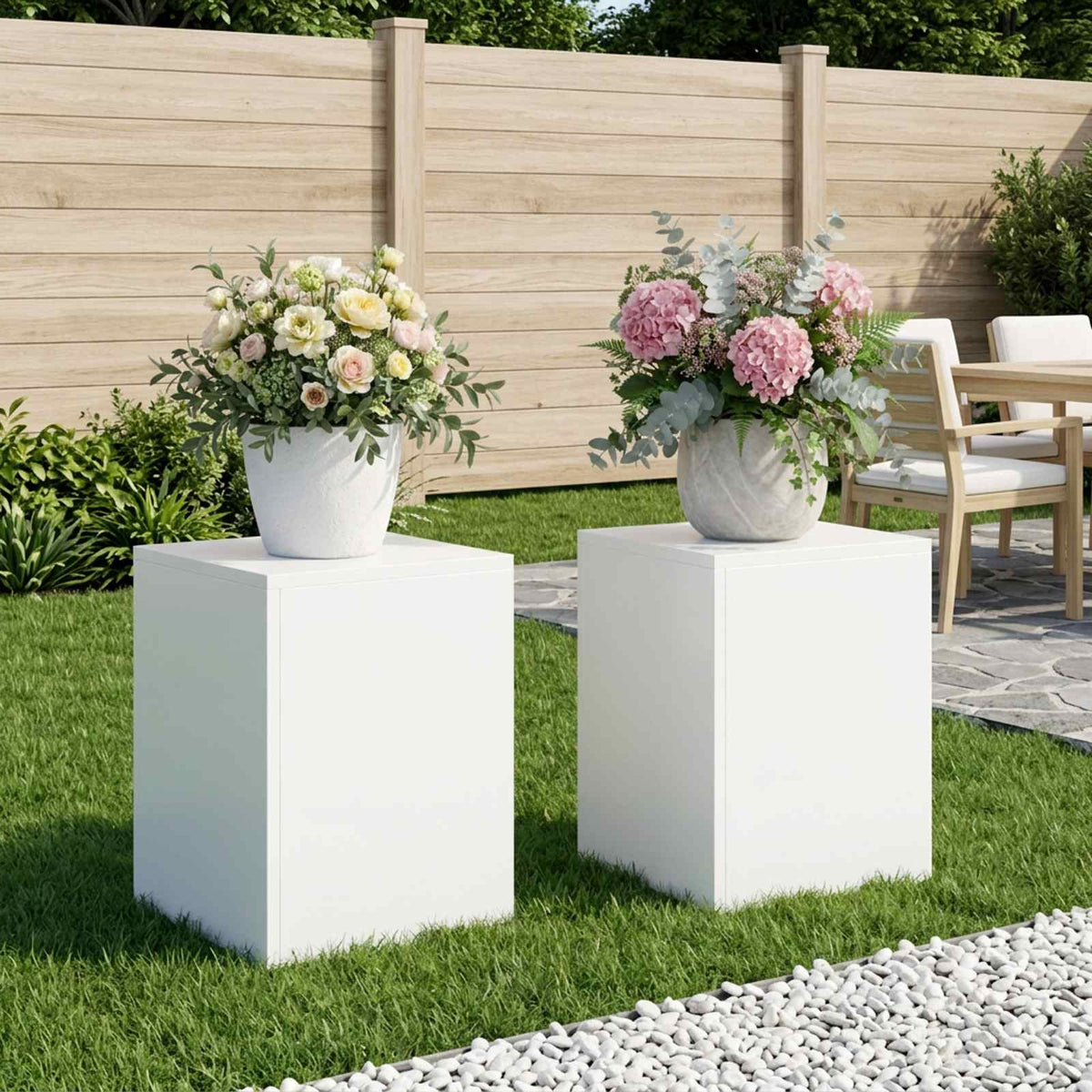 Plant Stand 2 pcs White 30 x 30 x 40 cm Steel
