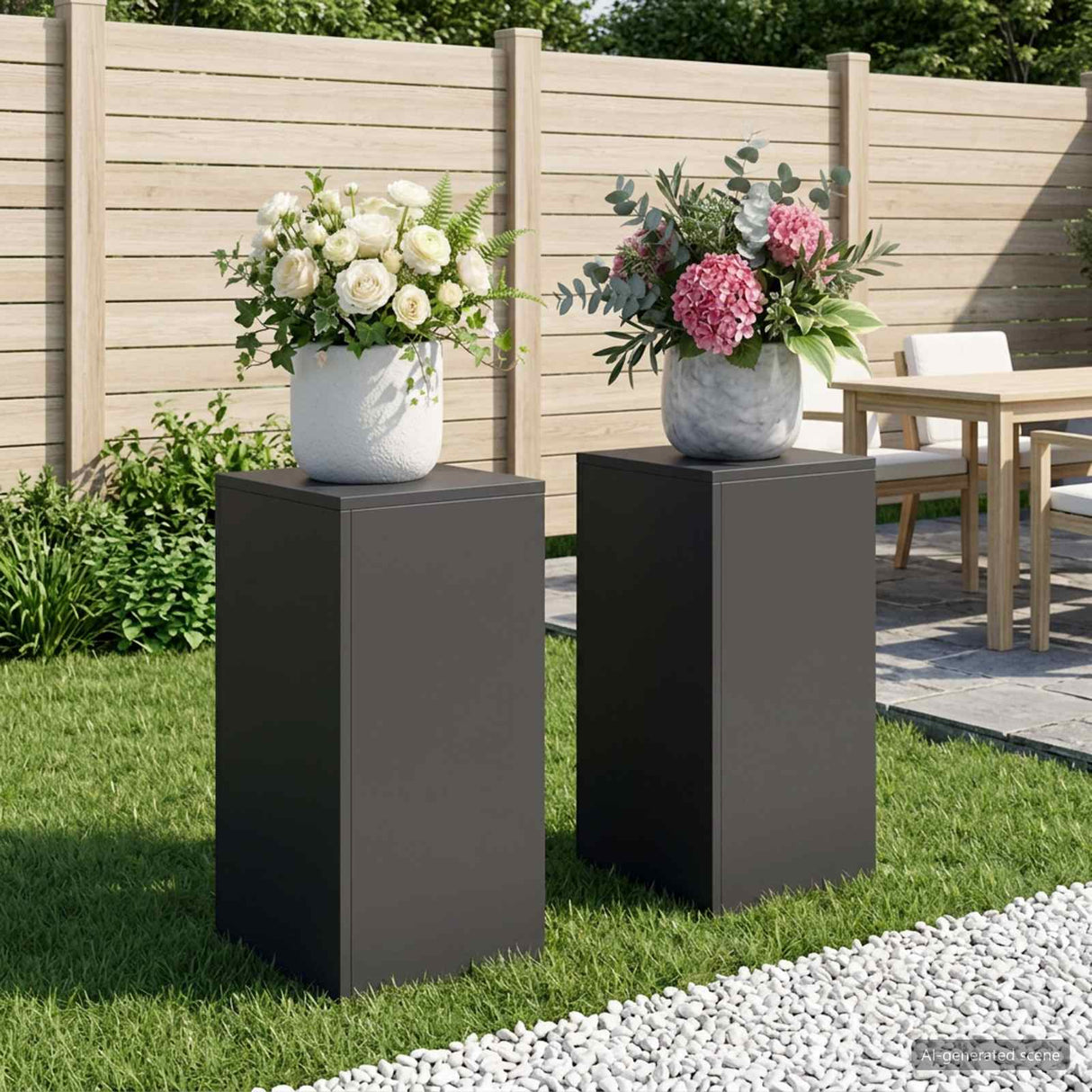 Plant Stand 2 pcs Black 30 x 30 x 60 cm Steel