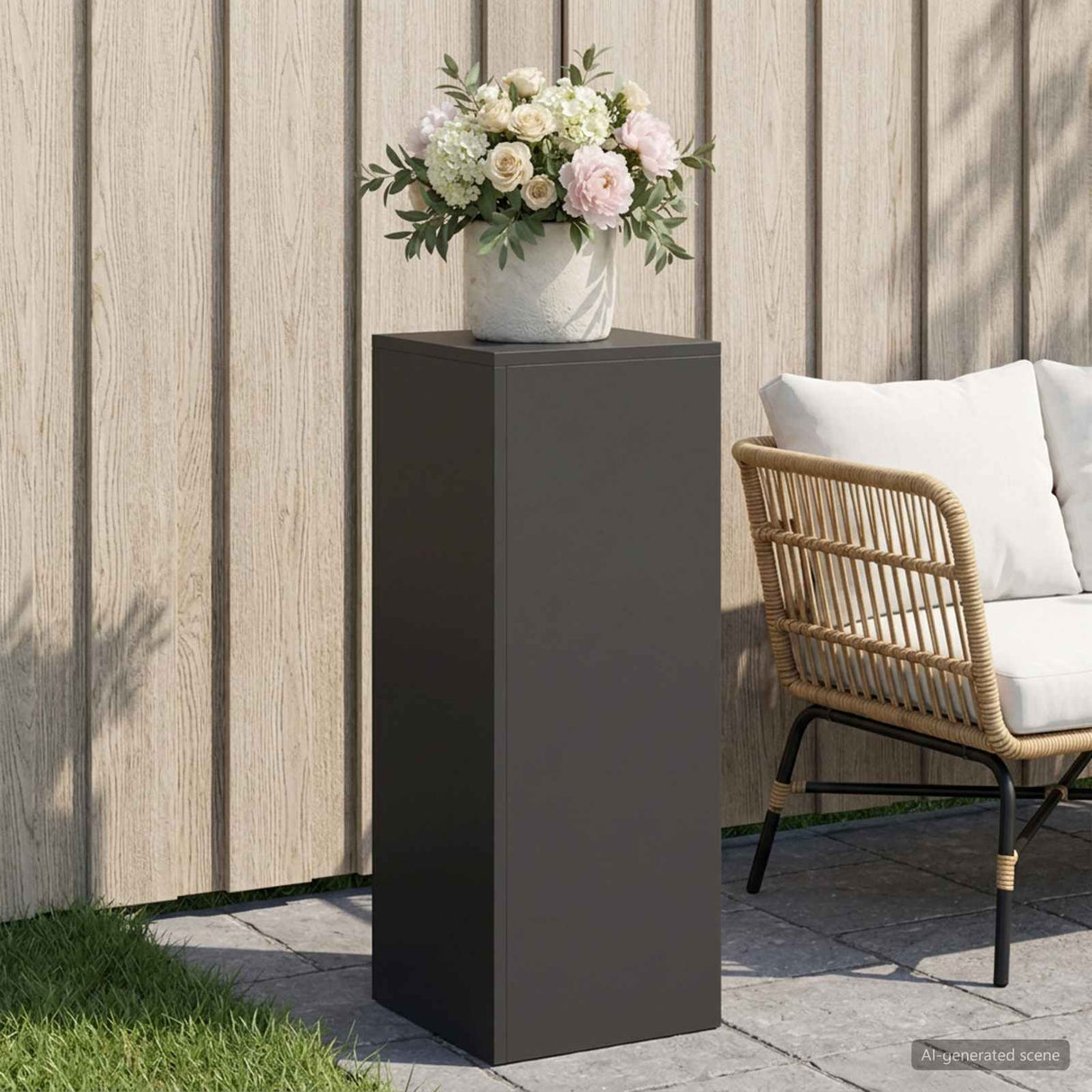 Plant Stand Black 30 x 30 x 80 cm Steel