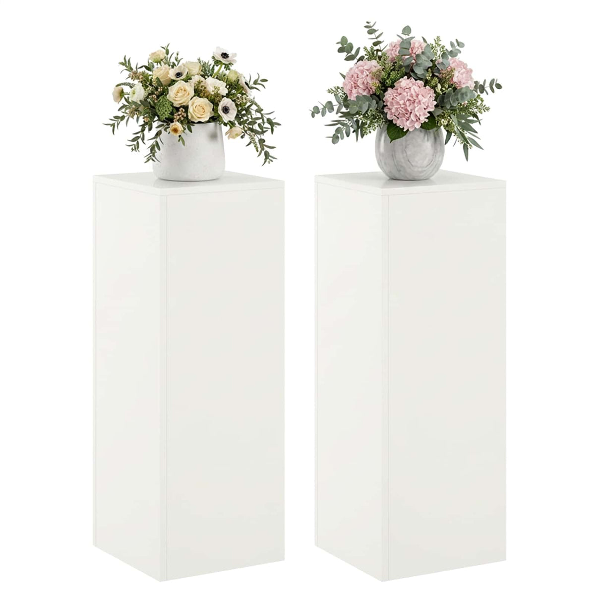 Plant Stand 2 pcs White 30 x 30 x 80 cm Steel