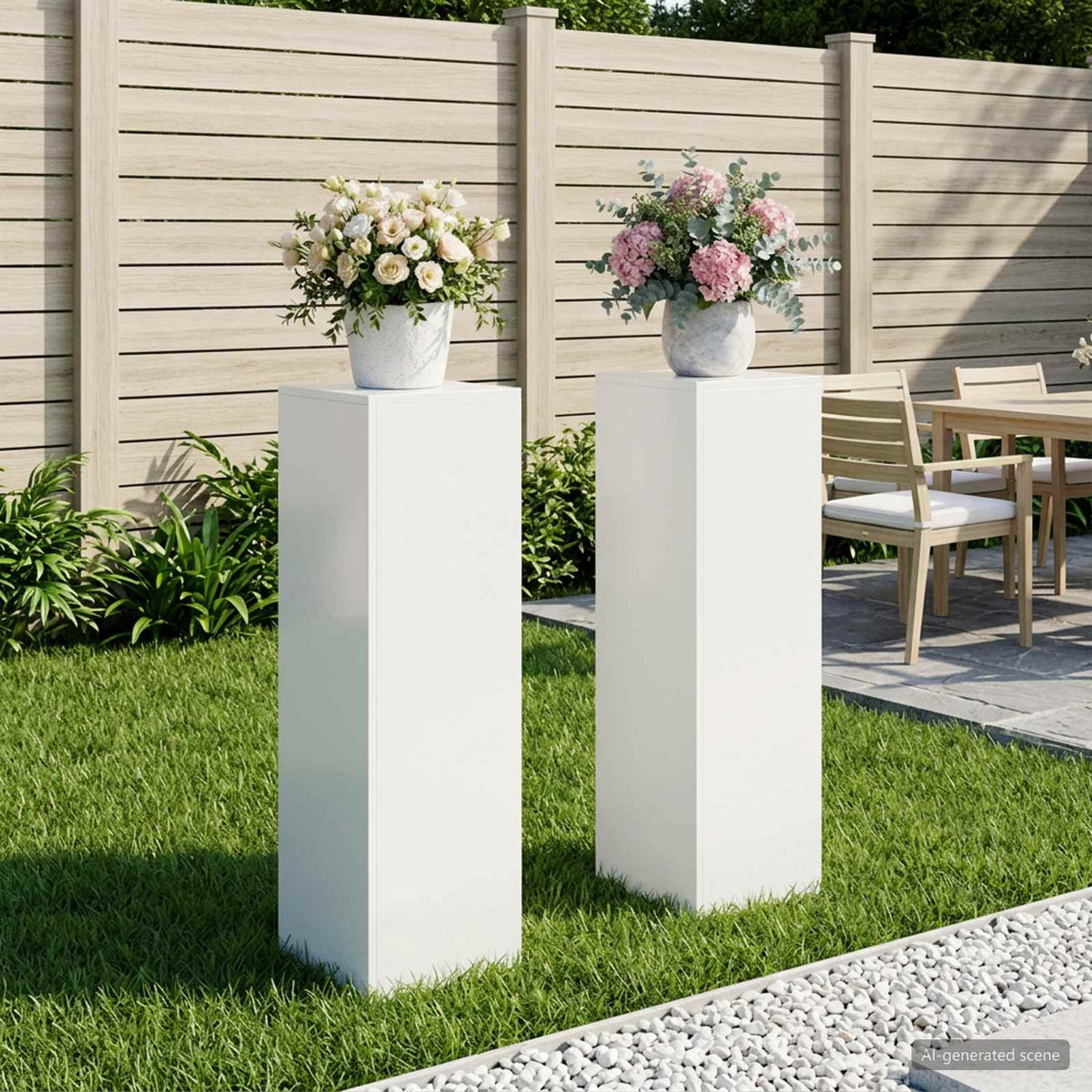 Plant Stand 2 pcs White 30 x 30 x 100 cm Steel