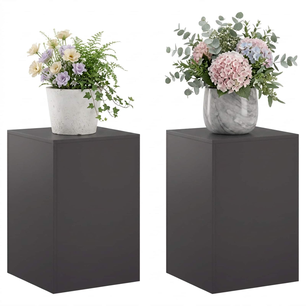 Plant Stand 2 pcs Black 40 x 40 x 60 cm Steel