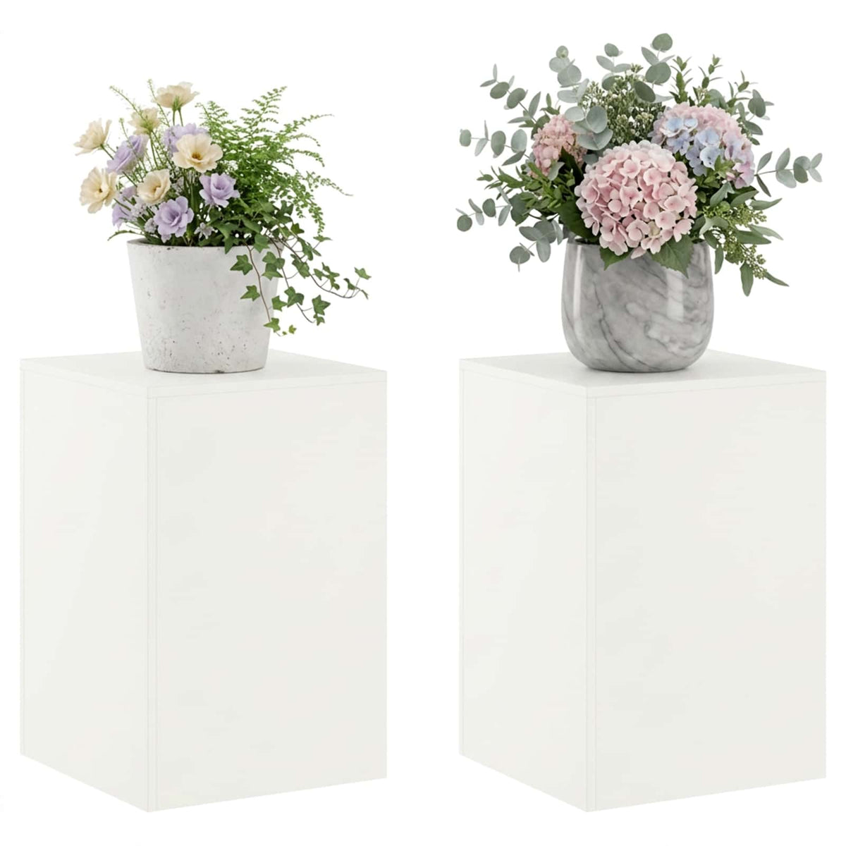 Plant Stand 2 pcs White 40 x 40 x 60 cm Steel