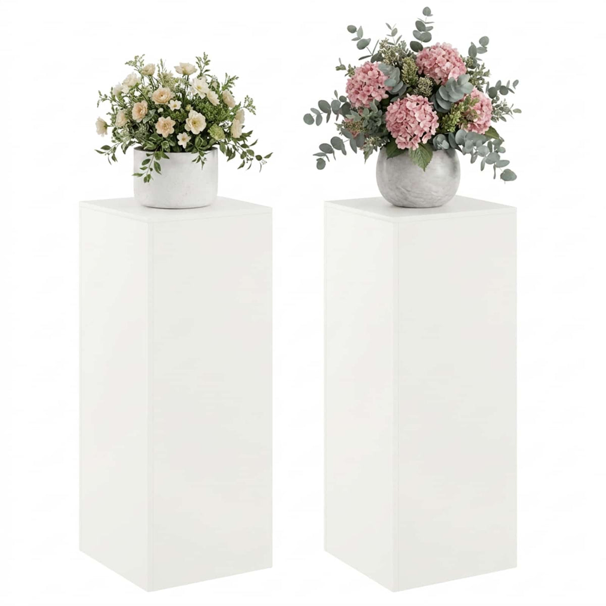 Plant Stand 2 pcs White 40 x 40 x 100 cm Steel