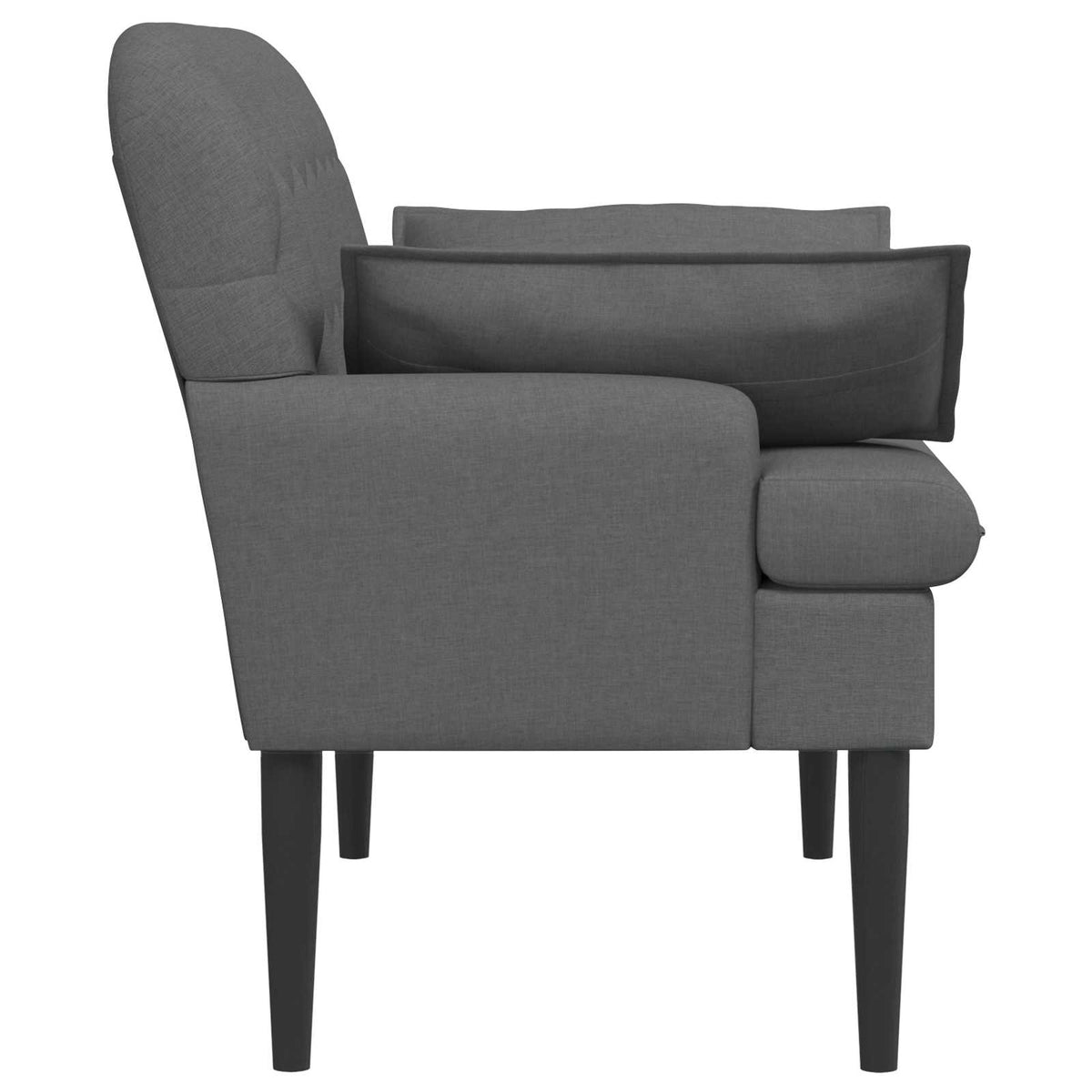 Loveseat with button tufted Dark Grey 111 x 68 x 80 cm Fabric