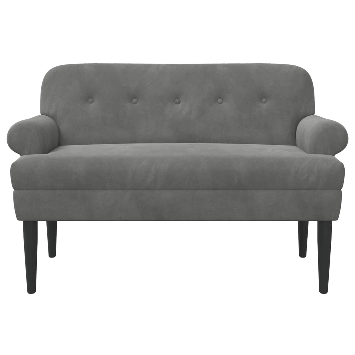 Loveseat with button tufted Dark Grey 120 x 66 x 78 cm Velvet